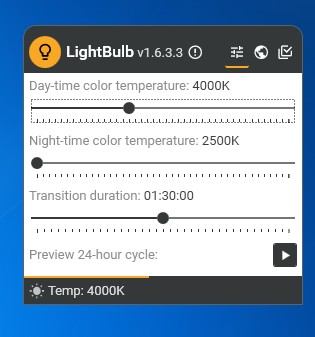 LightBulb 1.6.3.4 便携版 - 电脑屏幕色温自动调节工具、有效保护眼睛.png